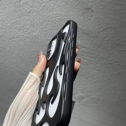 Flame-Patterned Vented iPhone Case with Shock Absorption and Heat Dissipation for iPhone 13, 14, 15, 16, 17, Air, Pro, Pro Max Models