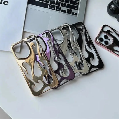 Flame-Patterned Vented iPhone Case with Shock Absorption and Heat Dissipation for iPhone 13, 14, 15, 16, 17, Air, Pro, Pro Max Models
