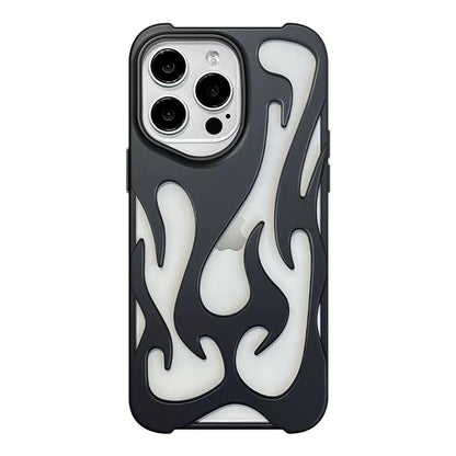 Flame-Patterned Vented iPhone Case with Shock Absorption and Heat Dissipation for iPhone 13, 14, 15, 16, 17, Air, Pro, Pro Max Models