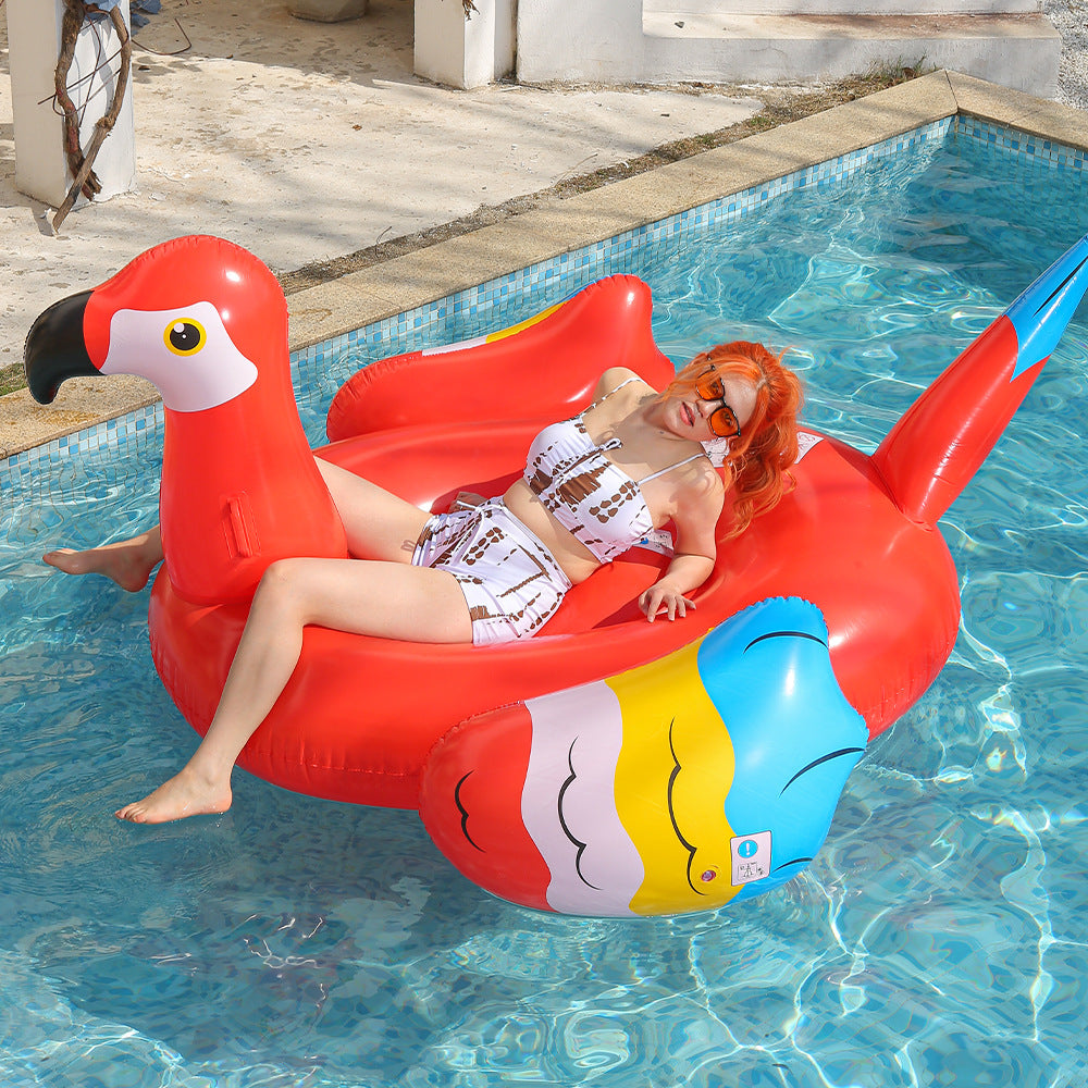 Ortekor Flamingo Pool Float | Colorful Inflatable Island with Spacious Lounge Area | Perfect for Summer Fun