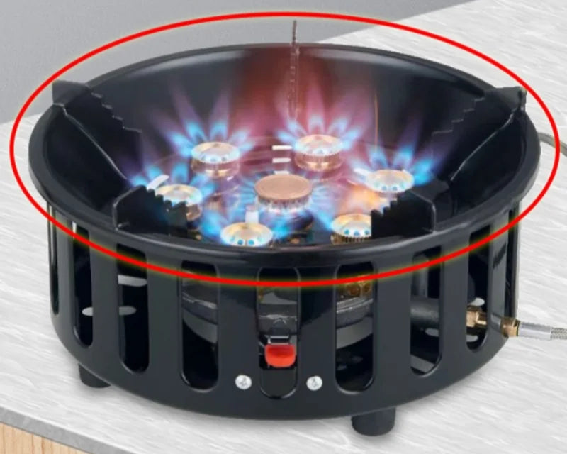 FlammaTrek | Hornillo de gas compacto para exteriores con construcción duradera de acero inoxidable | Diseño plegable para un fácil transporte