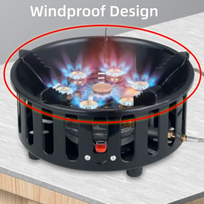 FlammaTrek | Hornillo de gas compacto para exteriores con construcción duradera de acero inoxidable | Diseño plegable para un fácil transporte