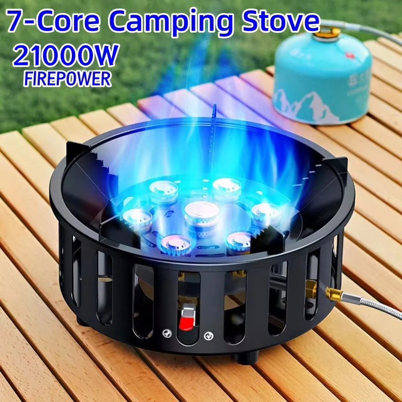 FlammaTrek | Hornillo de gas compacto para exteriores con construcción duradera de acero inoxidable | Diseño plegable para un fácil transporte