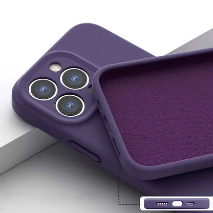 Silicone iPhone Case with Camera & Screen Protection for 14-17, Air, Pro, Max