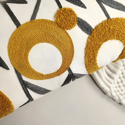 Funda de cojín Fleur - Microfibra bordada, diseño floral elegante