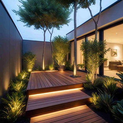 Tira de luz LED flexible | Diseño impermeable de 24V con instalación empotrada | Ideal para iluminación exterior