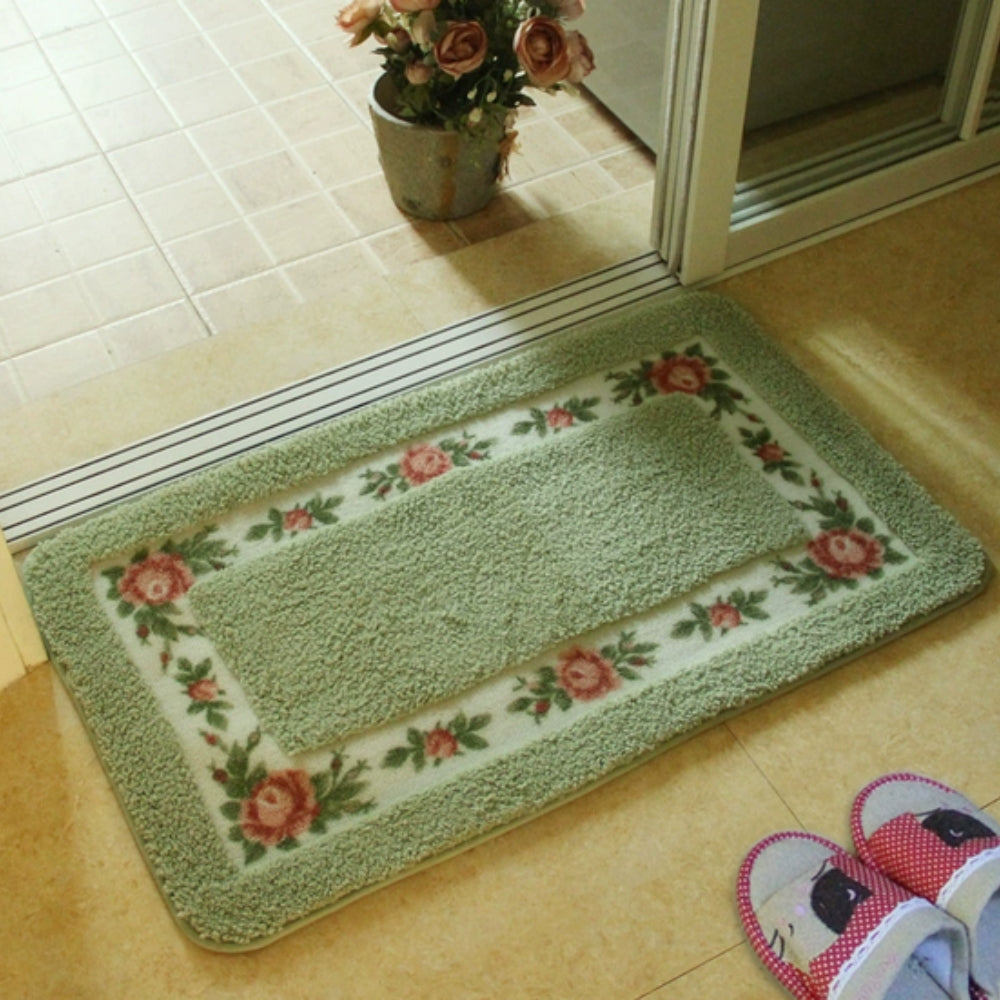 Classic Flower Bath Mat - Soft Microfiber, Non-Slip, Quick-Dry