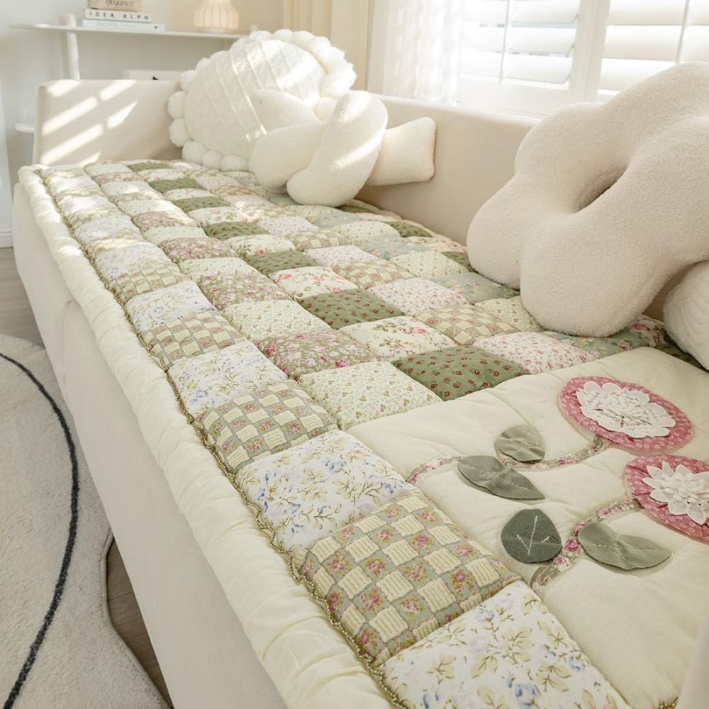 Flora Sofa Cover - Microfiber Blend, Cozy Floral Design