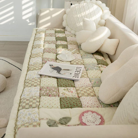 Flora Sofa Cover - Microfiber Blend, Cozy Floral Design