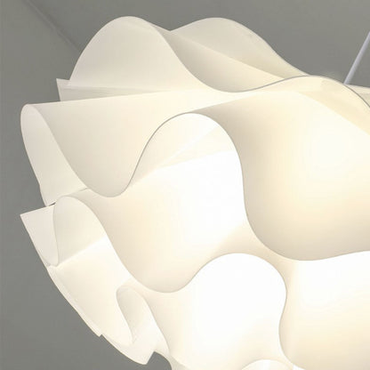 Adjustable LED Overhead Light Fixture with Acrylic Lotus Shade White 20 in for Dining Room Living Room Bedroom Entryway Modern Ceiling Light