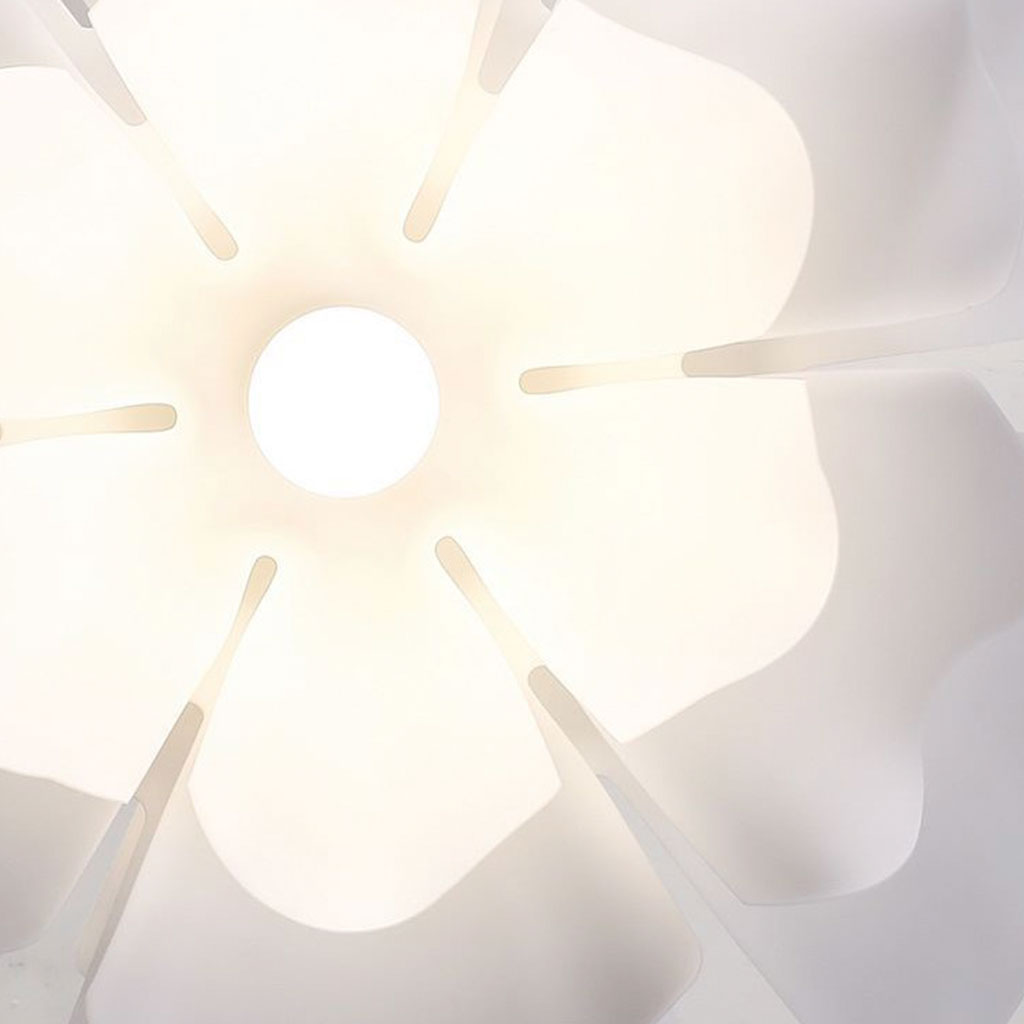 Adjustable LED Overhead Light Fixture with Acrylic Lotus Shade White 20 in for Dining Room Living Room Bedroom Entryway Modern Ceiling Light