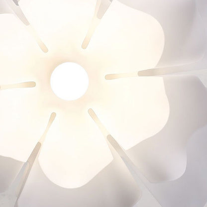 Adjustable LED Overhead Light Fixture with Acrylic Lotus Shade White 20 in for Dining Room Living Room Bedroom Entryway Modern Ceiling Light