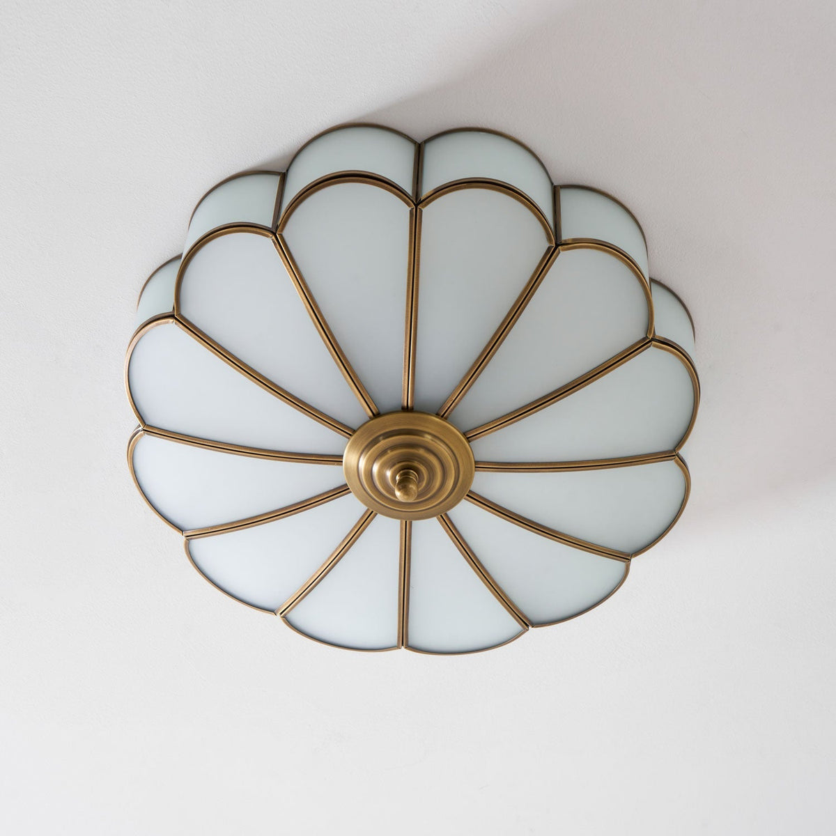Brass Ceiling Light Flush Mount Frosted Glass Multi-Arm for Bedroom Study Living Room Modern Semi-Flush Home Indoor Accent Lighting