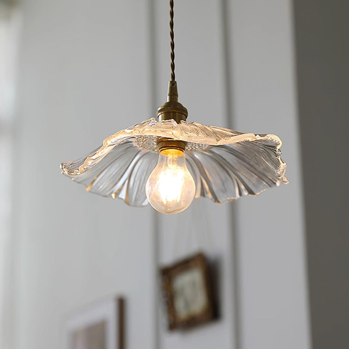 Glass Pendant Light 11 Inch Dome Shade Adjustable Hanging Fixture for Kitchen Island Dining Room Table Vintage Style Ceiling Lamp E26 Socket