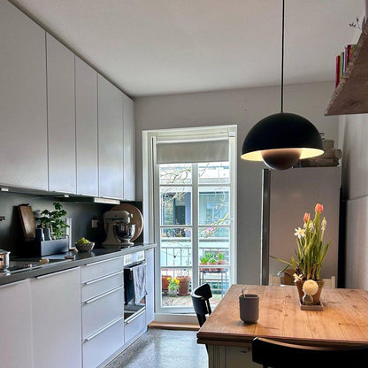 Geometric Aluminum Hanging Fixture 9 Inch Matte Modern Overhead Illumination for Kitchen Dining Room Entry
