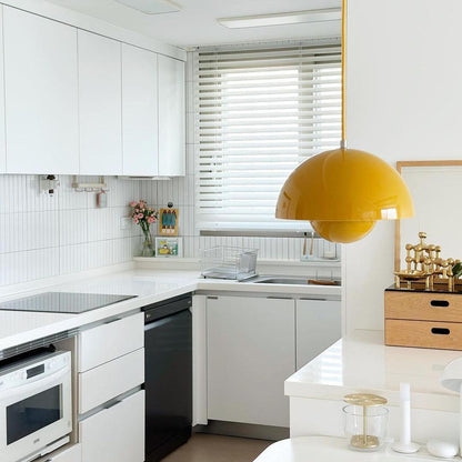 Geometric Aluminum Hanging Fixture 9 Inch Matte Modern Overhead Illumination for Kitchen Dining Room Entry