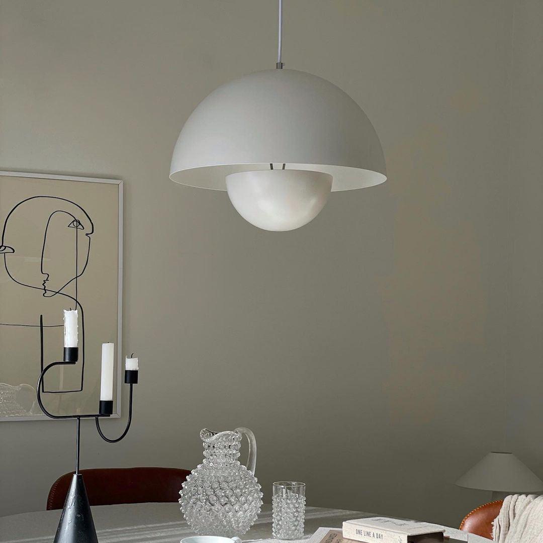 Geometric Aluminum Hanging Fixture 9 Inch Matte Modern Overhead Illumination for Kitchen Dining Room Entry