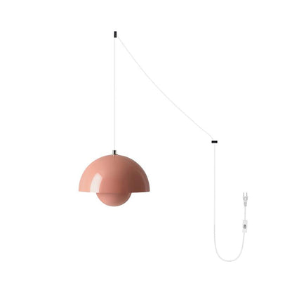 Aluminum Overhead Fixture 9 in Dome Shade Adjustable Cord Contemporary Lighting Kitchen Dining Room Island Ceiling Lamp Geometric Hemisphere