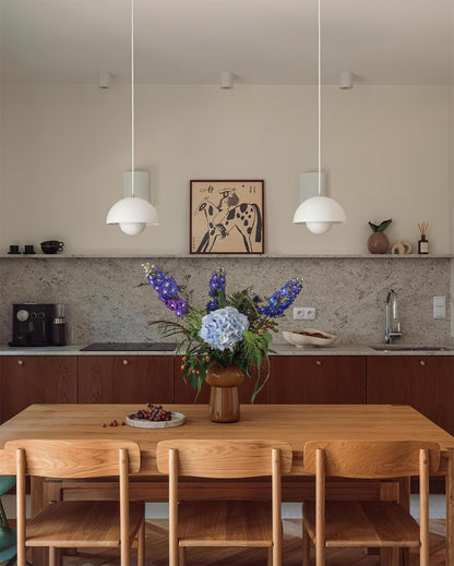 Aluminum Overhead Fixture 9 in Dome Shade Adjustable Cord Contemporary Lighting Kitchen Dining Room Island Ceiling Lamp Geometric Hemisphere