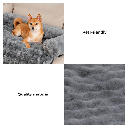 Refugio Acogedor | Protector de sofá para cama de perro con base antideslizante | Comodidad de felpa para la máxima relajación de tu mascota