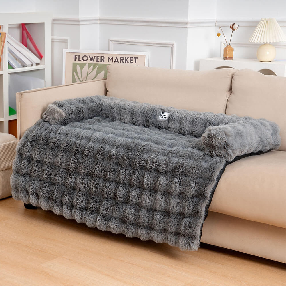 Refugio Acogedor | Protector de sofá para cama de perro con base antideslizante | Comodidad de felpa para la máxima relajación de tu mascota