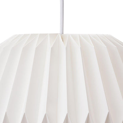 13-Inch Acrylic Hanging Lamp White Pleated Texture E27 Socket Adjustable Height Bedroom Dining Room Overhead Fixture Scandinavian Style Soft