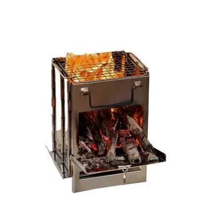 Foldable Wood Burning Stove | Stainless Steel with Efficient Combustion | Compact Design for Outdoor Adventures