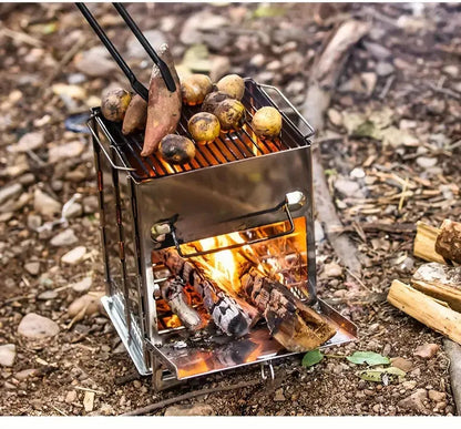 Foldable Wood Burning Stove | Stainless Steel with Efficient Combustion | Compact Design for Outdoor Adventures
