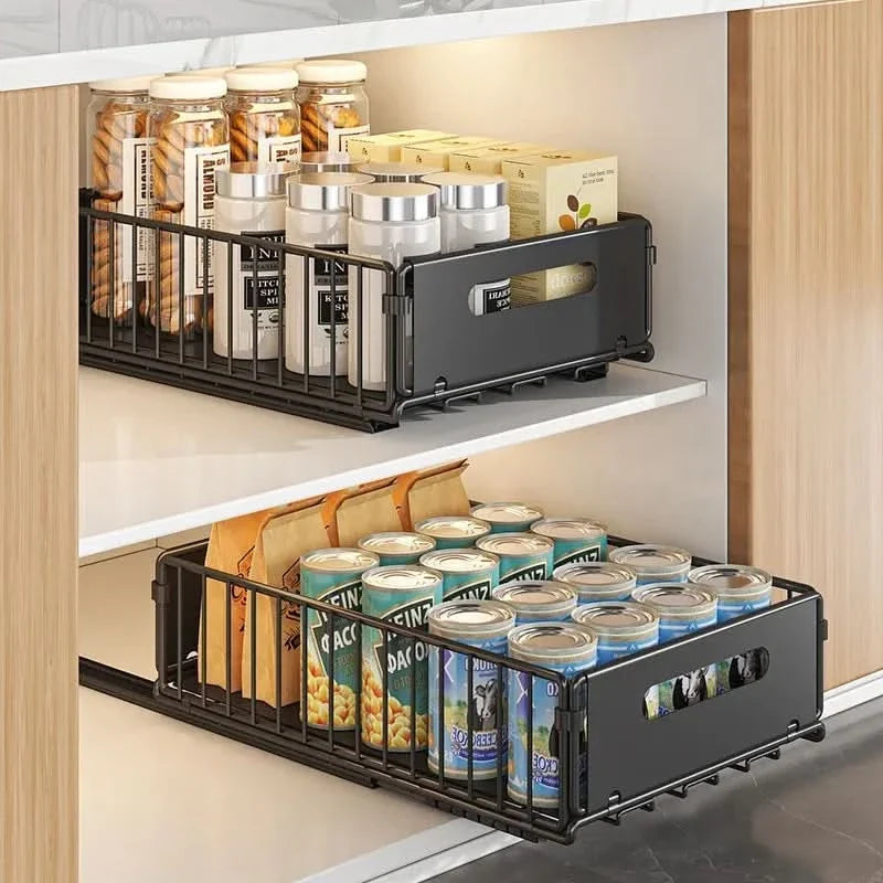 SORTFLOW – Pull-Out Basket Rack for Household Kitchen Storage