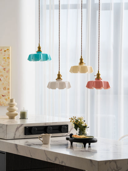 Hanging Ceiling Light Fixture Textured Dome Shade White Beige Pink Blue for Kitchen Island Dining Room Adjustable Height Indoor Pendant Lamp