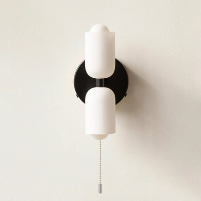 Iron & Glass Sconce Dual-Light Fixture for Bedroom Hallway Bathroom Parisian-Inspired Accent 10 in Tall E14 Socket 6 Finishes