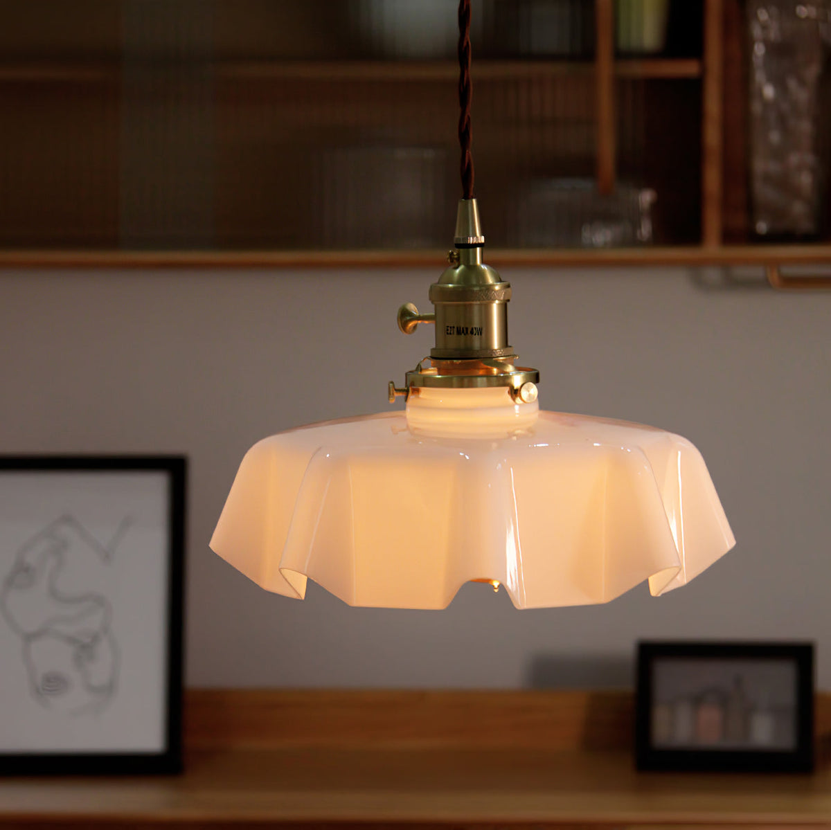 Hanging Ceiling Light Fixture Textured Dome Shade White Beige Pink Blue for Kitchen Island Dining Room Adjustable Height Indoor Pendant Lamp