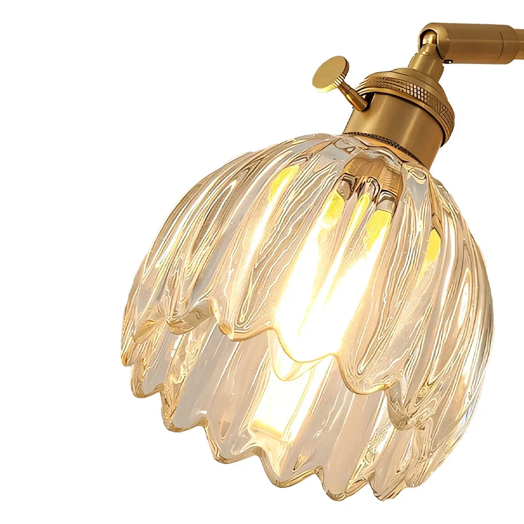 Adjustable Glass Sconce 8-Inch Tulip Shade for Bedroom Hallway Living Room Corner Accent Lighting E27 Socket Rotatable Design