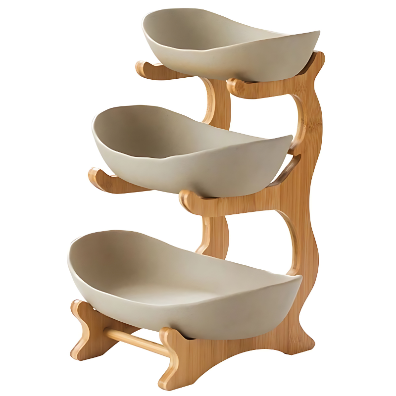 Fruit Bowls for Kitchen Counter 2 or 3 Tier, Tiered Fruit Bowl Fruit Stand for Countertop Storage and Display