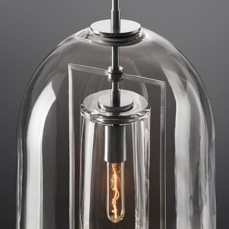 Modern Glass Globe Pendant Light with Adjustable Height – Brass, Bronze & Nickel Finish Options for Dining Room, Kitchen Island & Entryway