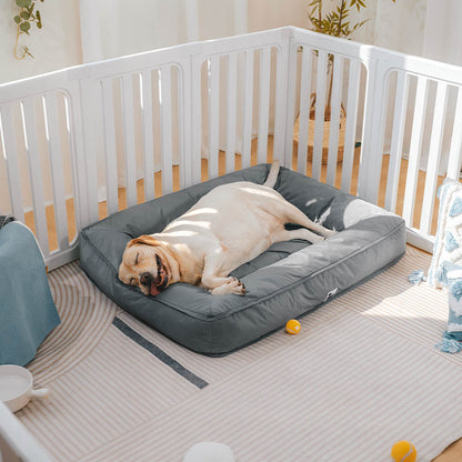 Raised-Edge Bolster Dog Bed with Joint-Relief Foam & Liquid-Proof Cover for Large Breeds