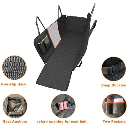 Dog Car Seat Cover Waterproof Backseat Extender Protector with Memory Foam for SUV Truck Travel Universal Fit Tear-Resistant Pet Mat