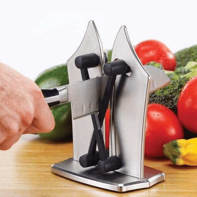 Handheld Blade Honer with Carbide Edges for Smooth & Serrated Cutlery | Anti-Slip Grip for Home Cooks | Compact Kitchen Tool