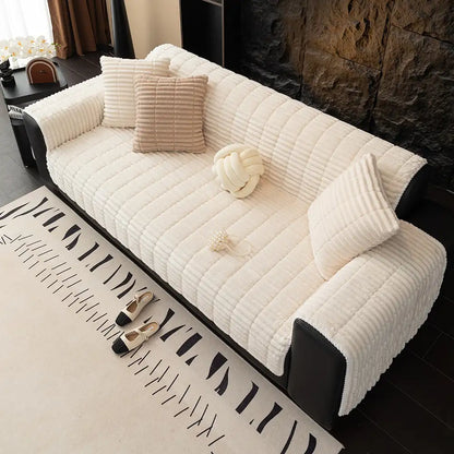 Quilted Furniture Protector with Moisture Barrier Non-Skid Backing for Couch Loveseat Chair Pet-Friendly Machine Washable Soft Flannel