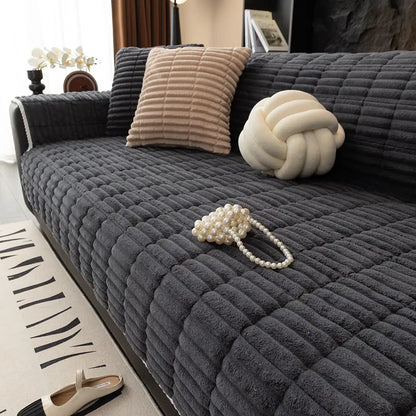Quilted Furniture Protector with Moisture Barrier Non-Skid Backing for Couch Loveseat Chair Pet-Friendly Machine Washable Soft Flannel