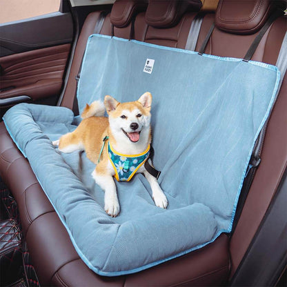 Padded Pet Car Seat Cover Protector with Bolsters for Back Seat – Quilted Waterproof Auto Bench Liner for Dogs & Cats