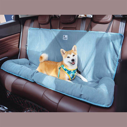Padded Pet Car Seat Cover Protector with Bolsters for Back Seat – Quilted Waterproof Auto Bench Liner for Dogs & Cats