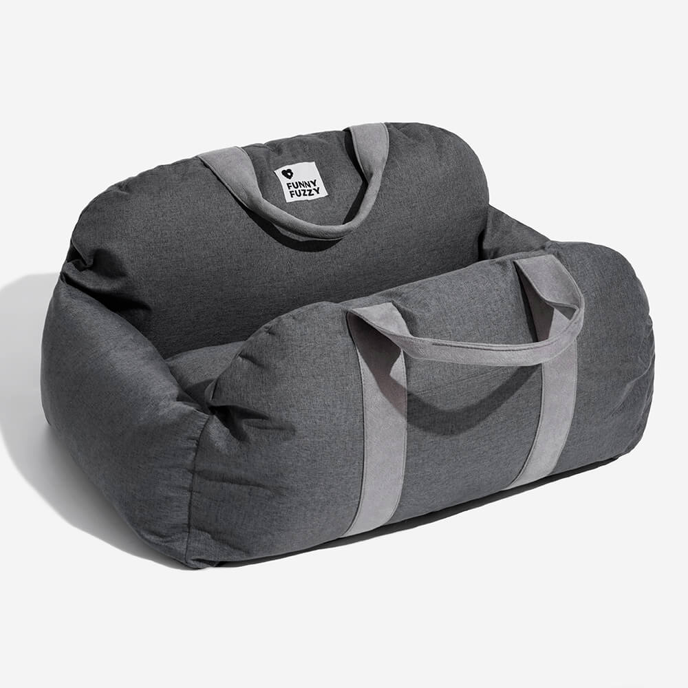 Portable Pet Carrier Booster Seat with Safety Harness and Washable Cover for Small Dogs