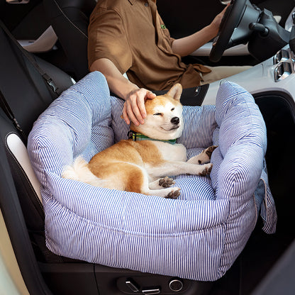 Dog Car Seat Booster Bed for Large Pets – Portable Travel Carrier with Shoulder Strap, Washable Cotton Cushion for SUV Truck Sedan – Safe