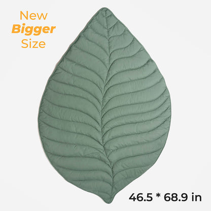 Botanical Leaf-Shaped Pet Throw Blanket - Soft Cotton-Polyester Cover for Dogs & Cats - Machine Washable Couch Protector & Floor Mat for