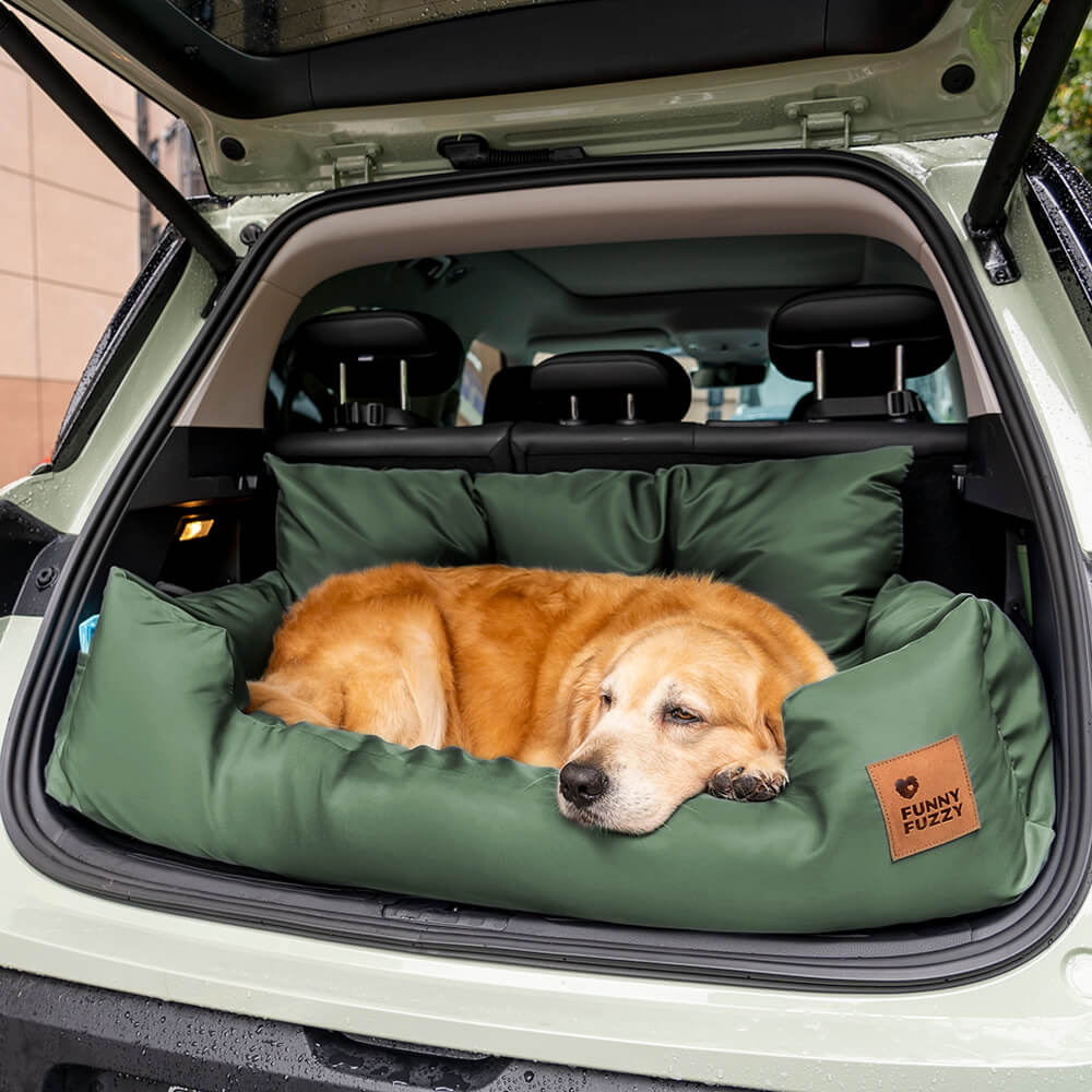 Dog Car Seat Cover for Back Seat – Padded Travel Hammock for Medium & Large Dogs with Safety Tethers & Storage Pockets