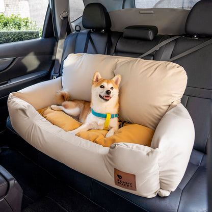 Dog Car Seat Cover for Back Seat – Padded Travel Hammock for Medium & Large Dogs with Safety Tethers & Storage Pockets