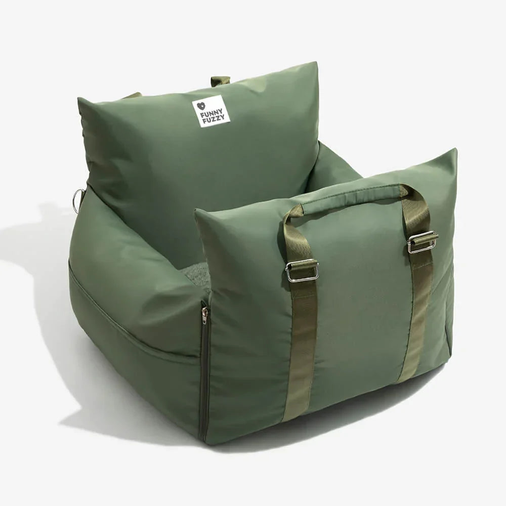 Portable Pet Carrier Booster Seat with Safety Harness and Washable Cover for Small Dogs