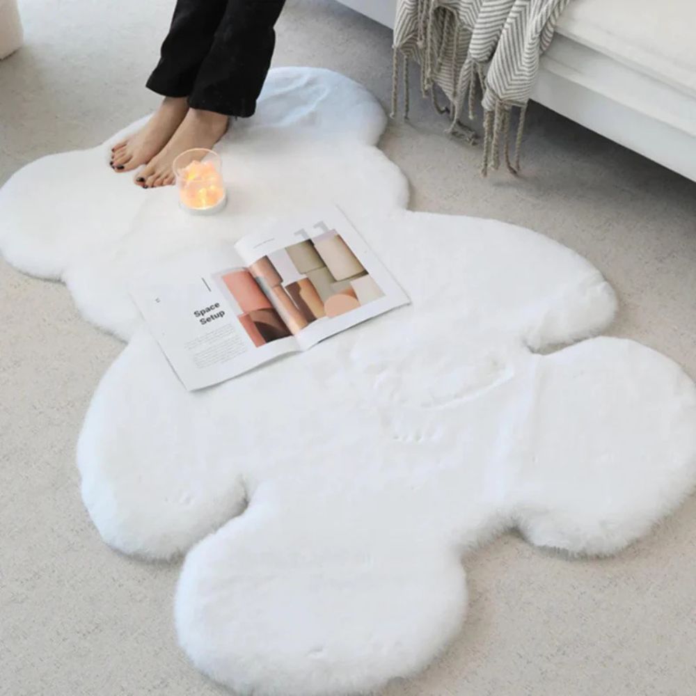 Fuzzy Bear Rug - Soft Microfiber, Washable Area Rug