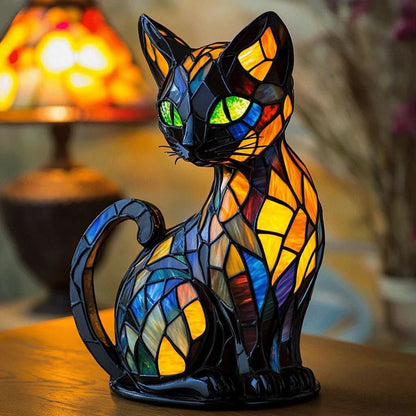 Rechargeable LED Silicone Cat Nightlight Touch Control Desk Lamp for Bedroom Office Kids Room Ambient Lighting Portable USB Powered Multi-Co